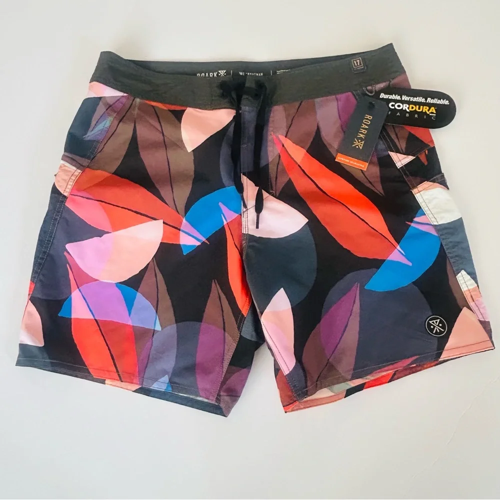 Roark Boatman Board Shorts Mens 32 Surf Swim Trunks Multicolor RB399 NWT NEW